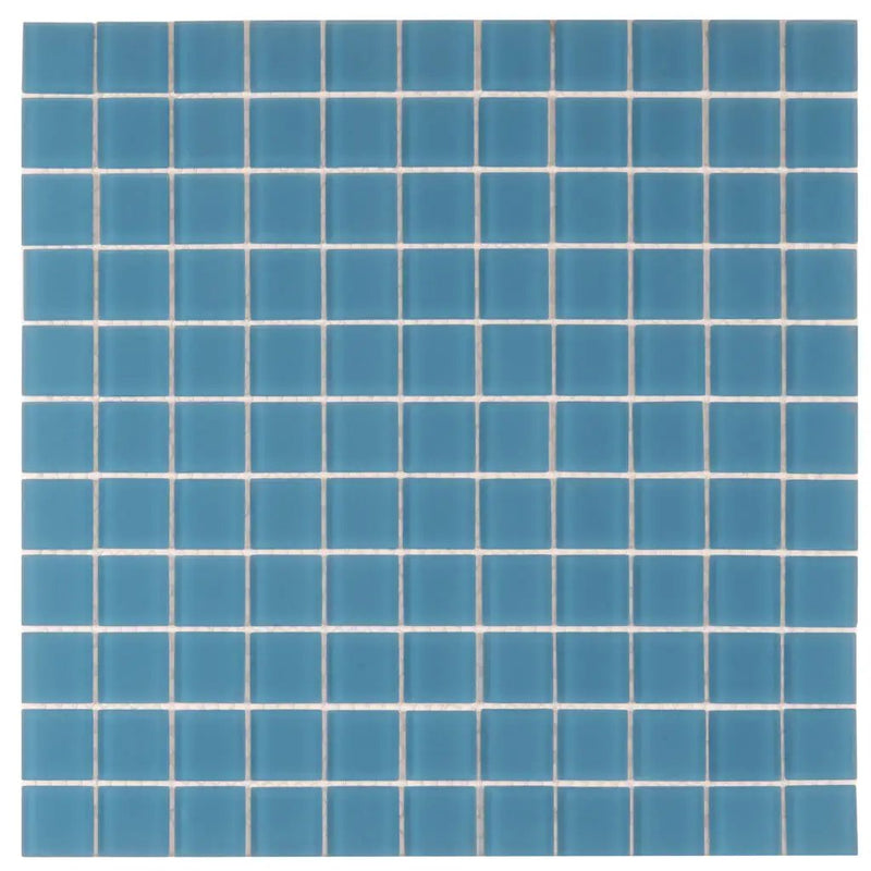Cerulean Blue 12x12 Matte Square Glass Mosaic Tile (10 pack, 9.67 sq ft/case) by Apollo Tile