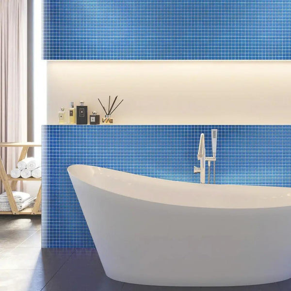 Cerulean Blue 12x12 Matte Square Glass Mosaic Tile (10 pack, 9.67 sq ft/case)