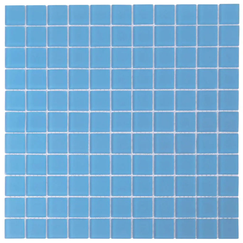 Cerulean Blue 12x12 Glossy Square Glass Mosaic Tile (10 pack, 9.67 sq ft/case) by Apollo Tile