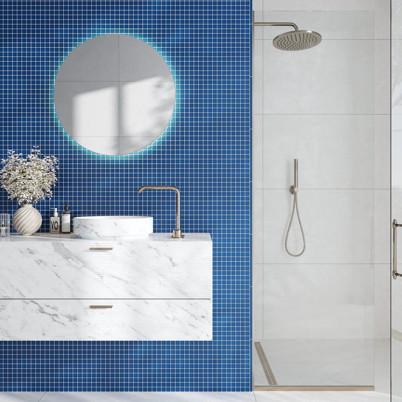 Cerulean Blue 12x12 Matte Square Glass Mosaic Tile (10 pack, 9.67 sq ft/case) by Apollo Tile