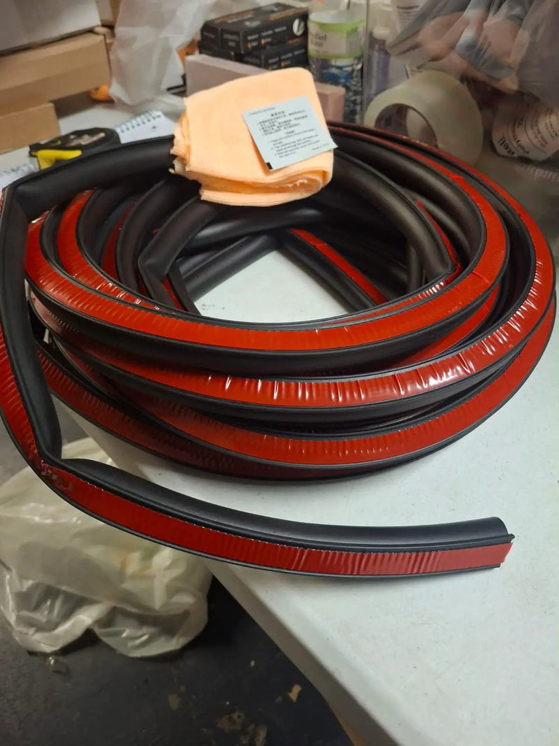 Hzetuu Automotive Weather Stripping Door Seal, 40 Ft Self Adhesive D Shaped Rubber Car Door Weather Stripping, Universal Thick Car Door Seal Strip for Door Frame for Auto Truck Rv Off Road Big Gap by Selzalot