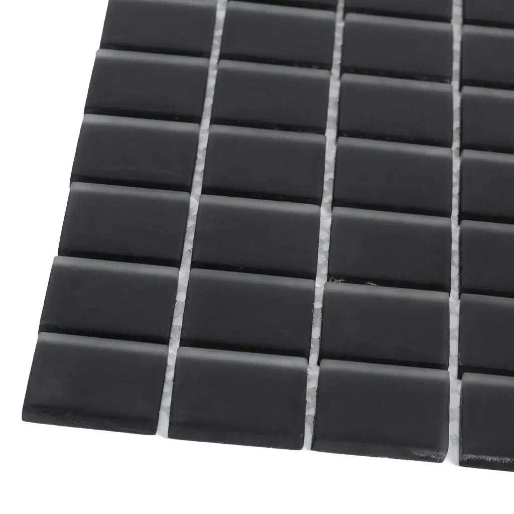 Black 12x12 Matte Square Glass Mosaic Tile (10 pack, 9.67 sq ft/case) by Apollo Tile