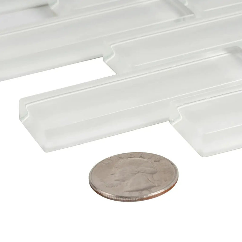White 12x12 Glossy Brick Glass Mosaic Tile (5 pack, 4.92 sq ft/case) by Apollo Tile