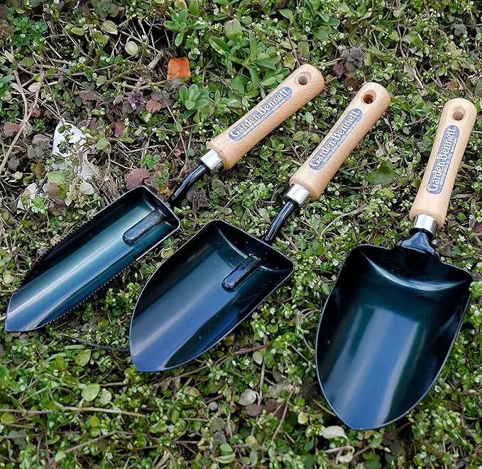 Garden Helper Large Garden Trowel Hand Tool, Hand Shovel for Planting and Transplanting, Heavy Duty Japanese Steel Blade, Wood Handle, Made in Japan by GreenHaven Gardens