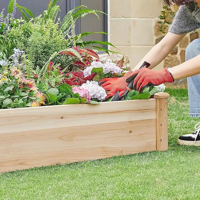 Yaheetech 8×4ft Wooden Horticulture Raised Garden Bed Divisible Elevated Planting Planter Box for Flowers/Vegetables/Herbs in Backyard/Patio Outdoor, Natural Wood, 93 x 48 x 10in by GreenHaven Gardens