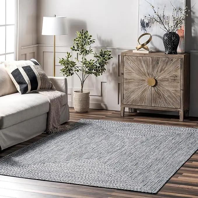 nuLOOM 10' x 14' Solid Hand Braided Indoor/Outdoor Area Rug, Pet-Friendly, High Traffic, Weather Resistant, for Patio, Balcony, Bedroom, Living, Dining Room, Wynn Navy by GreenHaven Gardens