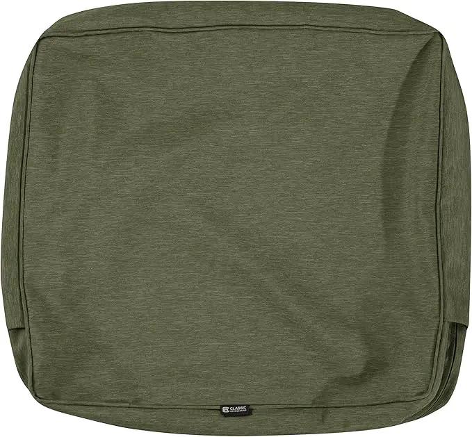 Classic Accessories Montlake Water-Resistant 21 x 20 x 4 Inch Patio Lounge Back Cushion, Heather Fern Green, Outdoor Loveseat Cushions