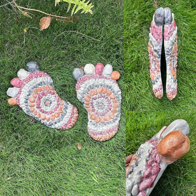 Garden Stepping Stones - Decorative Garden Stones for Patio, Deck, Garden or Sidewalk Faux Cobblestone Stepping Stones (Set of 2#A by GreenHaven Gardens