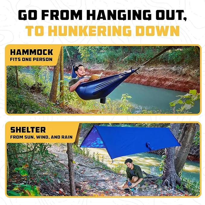 Wise Owl Outfitters Camping Hammock – 500lbs Portable Hammock with Tree Straps - Travel, Backpacking, Hiking, Outdoors Camping Gear - Single or Double by GreenHaven Gardens