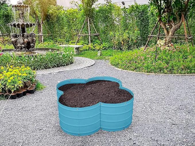 Galvanized Raised Garden Beds Outdoor // 3×3×1 ft Planter Raised Beds for Gardening, Vegetables, Flowers // Large Metal Garden Box (Teal) // Patented Tool-Free Design by GreenHaven Gardens