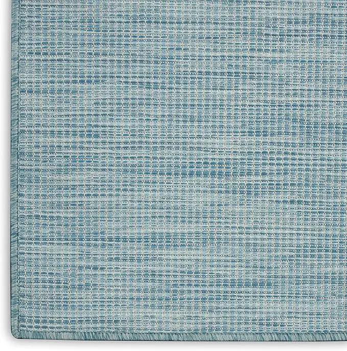 Nourison Home Positano 5' x 7' Aqua Fabric Modern Area Rug (5' x 7') by GreenHaven Gardens