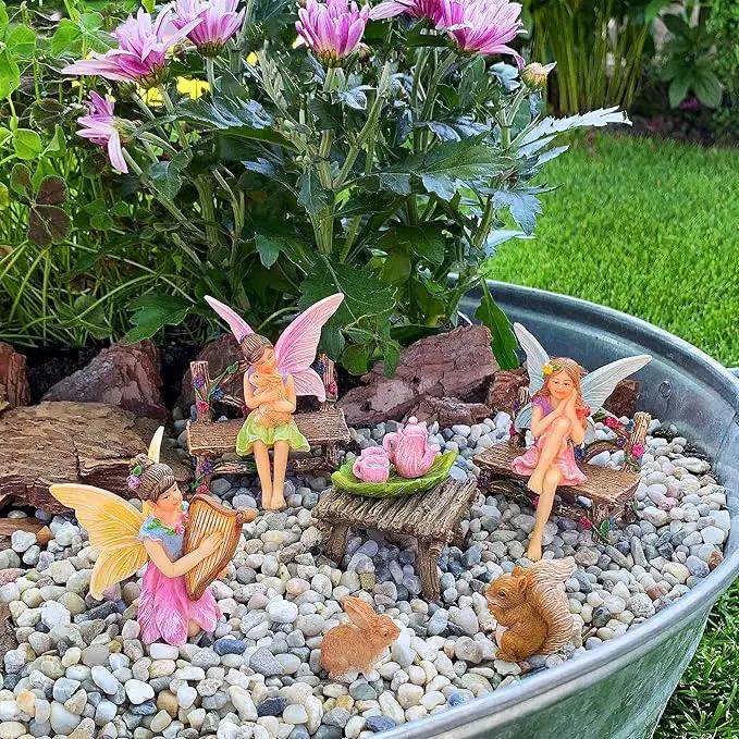 Mood Lab Fairy Garden - Miniature Figurines & Accessories Starter Kit - Fairy Garden Set of 12 pcs - Outdoor or House Decor by GreenHaven Gardens