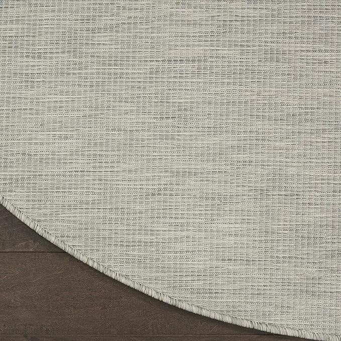 Nourison Home Positano 8' x Round Light Gray Fabric Modern Area Rug (8' Round) by GreenHaven Gardens
