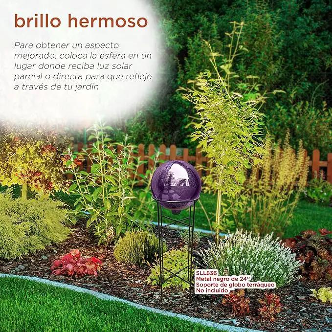 Alpine Corporation 10" Diameter Indoor/Outdoor Glass Gazing Globe Festive Yard Décor, Purple by GreenHaven Gardens