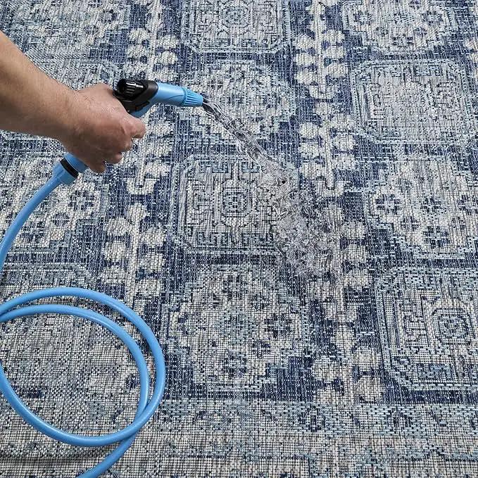 Keen Home Design Terrace Outdoor Area Rug - 6x9 Washable Indoor/Outdoor Rug for Patio, Kitchen, Balcony, Beach, Garden, Deck and Porch, Size: 6'x8'10" by GreenHaven Gardens