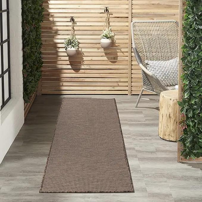 Nourison Home Positano 8' Runner Natural Fabric Modern Area Rug (8' Runner) by GreenHaven Gardens