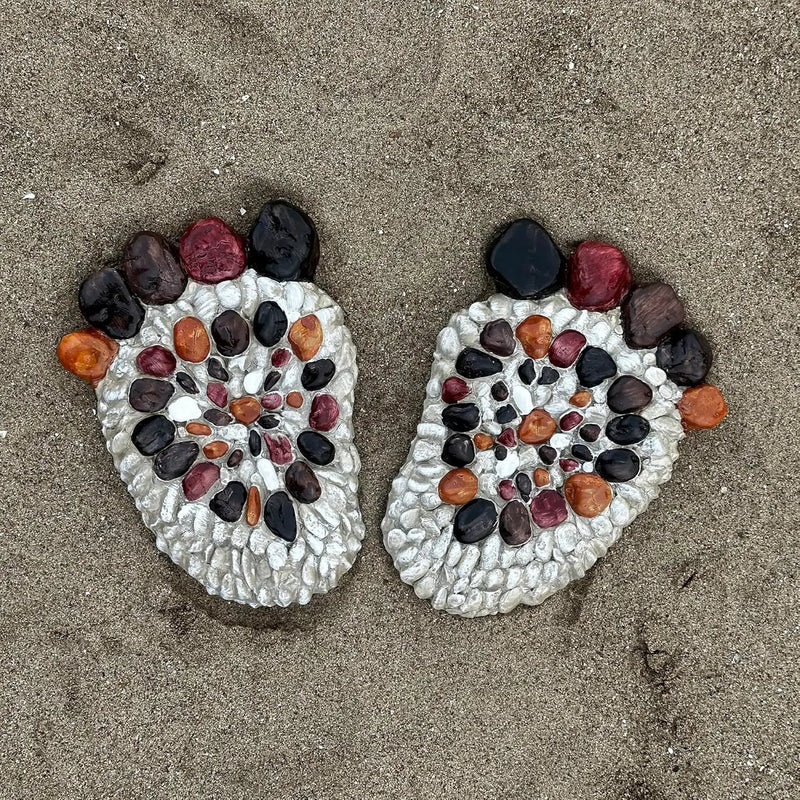 Outdooor Stepping Stones - Decorative Garden Stones for Patio, Deck, Garden or Sidewalk Faux Cobblestone Stepping Stones (Set of 2#B Small Size by GreenHaven Gardens
