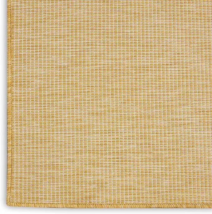 Nourison Positano Indoor/Outdoor Yellow 6' x Round Area Rug, Easy Cleaning, Non Shedding, Bed Room, Living Room, Dining Room, Backyard, Deck, Patio (6 Round) by GreenHaven Gardens