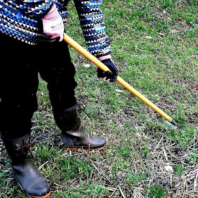 Garden Hoe Long Handle 43" Heavy Duty Japanese Stainless Steel, Made in JAPAN, Draw Hoe Weeding Tool, Stand Up Weeder Hand Tool by GreenHaven Gardens