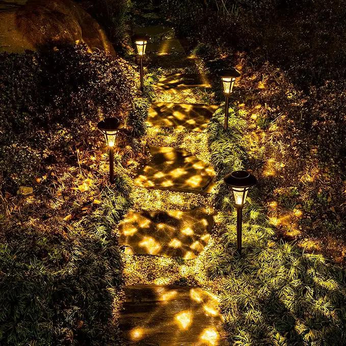 Solar Pathway Lights Outdoor 6 Pack, Warm White Lights Outdoor Waterproof, Bronze Finished Solar Garden Light for Yard Decor, Patio, Landscape, Lawn, Walkway, Pathway, Garden by GreenHaven Gardens