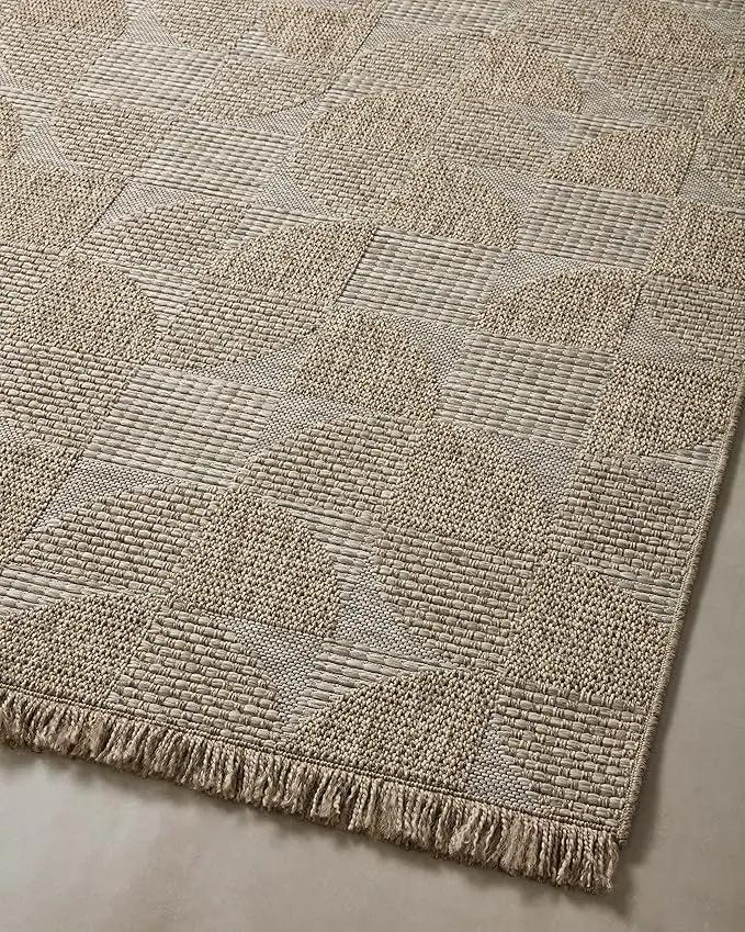 Loloi Dawn Collection Indoor/Outdoor DAW-08 Beige 7'-8" x 10' Area Rug by GreenHaven Gardens