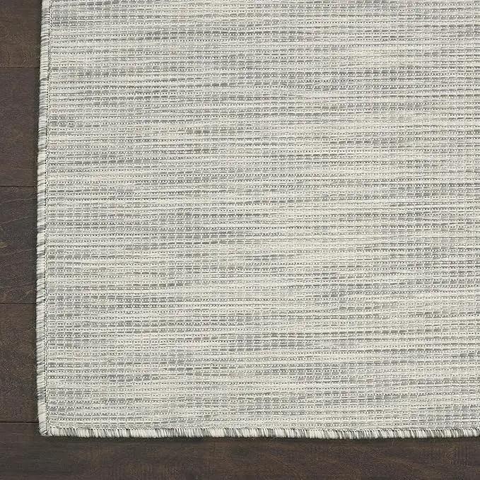 Nourison Positano Indoor/Outdoor Light Grey 2'2" x 10' Area Rug, Easy Cleaning, Non Shedding, Bed Room, Living Room, Dining Room, Backyard, Deck, Patio (2x10) by GreenHaven Gardens