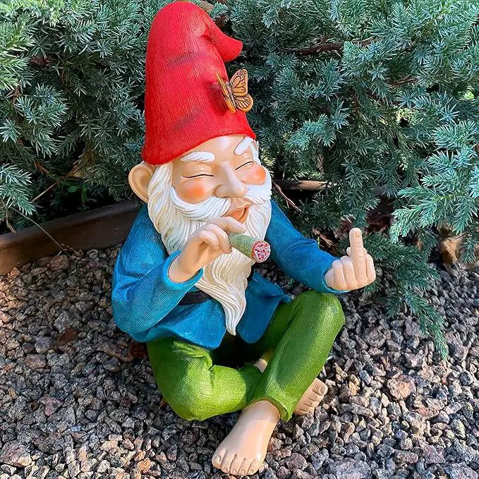 Mood Lab Garden Gnome - Relaxed Gnome - 9.6 Inch Tall Statue Lawn Garden Figurine - for Outdoor or House Decor by GreenHaven Gardens
