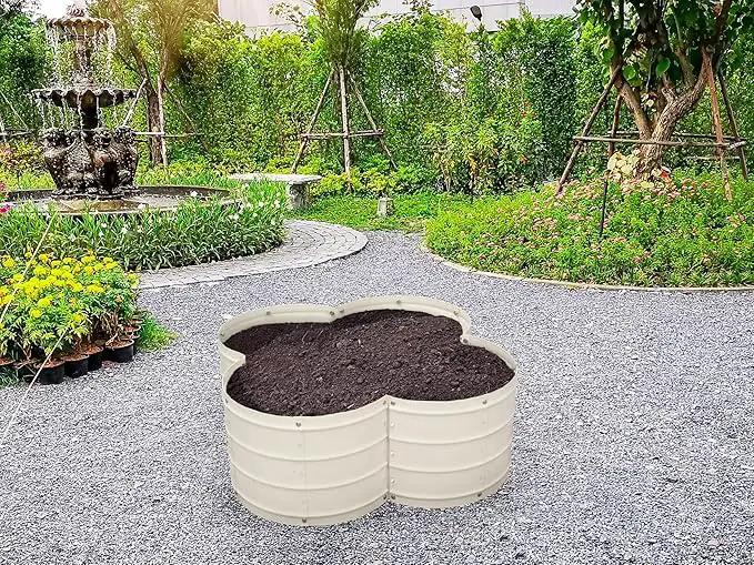 Galvanized Raised Garden Beds Outdoor // 3×3×1 ft Planter Raised Beds for Gardening, Vegetables, Flowers // Large Metal Garden Box (White) // Patented Tool-Free Design by GreenHaven Gardens