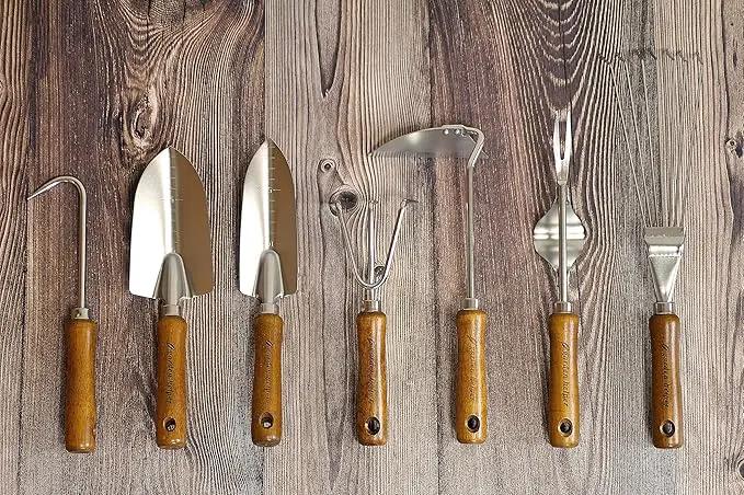 Japanese Garden Trowel Heavy Duty Japanese Steel with Wood Handle, Garden Transplanter Tool for Digging, Scooping, Transplanting, Made in Japan, Small Silver by GreenHaven Gardens