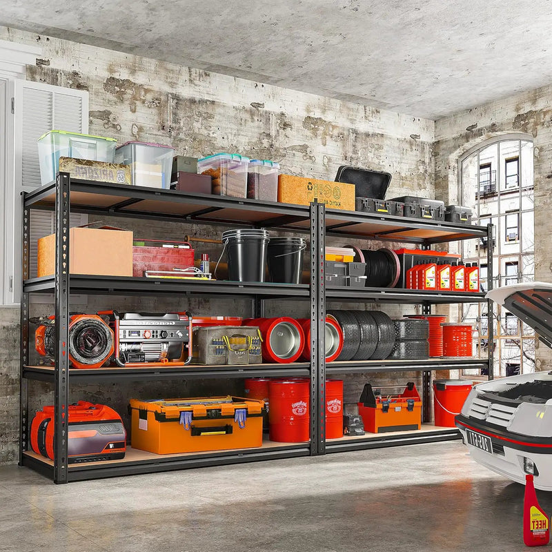 REIBII 48" W Garage Shelving Heavy Duty 2550 LBS Storage Shelves 4 Tier Heavy Duty Shelving, Adjustable Metal Shelves, Industrial Shelf for Garage, Warehouse, Pantry, 48" W x 60" H x 24" D by GreenHaven Gardens