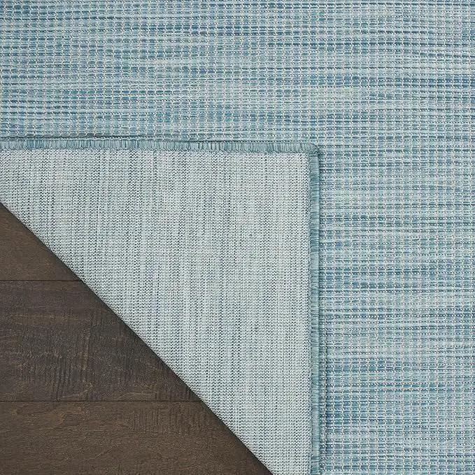 Nourison Home Positano 5' x 7' Aqua Fabric Modern Area Rug (5' x 7') by GreenHaven Gardens
