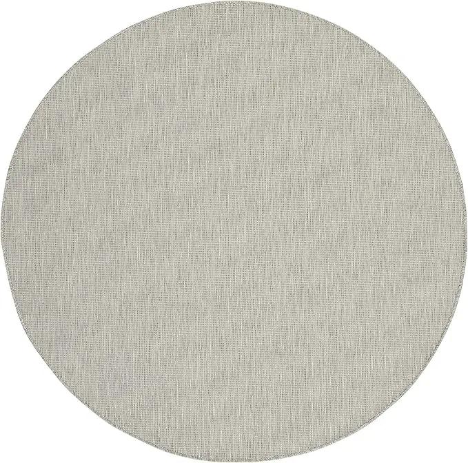 Nourison Home Positano 8' x Round Light Gray Fabric Modern Area Rug (8' Round) by GreenHaven Gardens