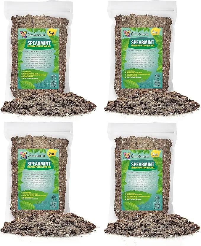 Spearmint Plant Potting Mix - Unlock Robust Growth and Invigorating Scent with Our High-Performance Formula - 20 Quart by GreenHaven Gardens