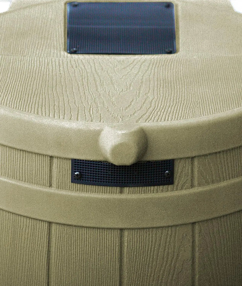 Good Ideas Rain Wizard 50 Gallon Plastic Rain Barrel for Outdoor Rainwater Collection and Storage Features Metal Spigot and Flat Back Design, Khaki by GreenHaven Gardens