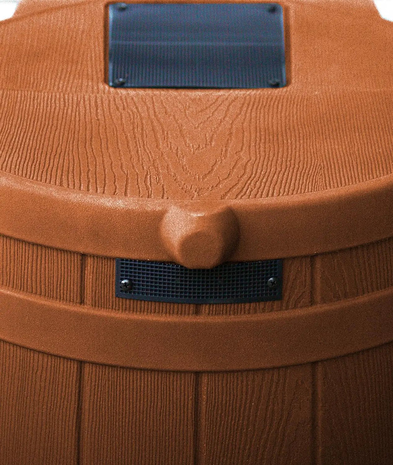 Good Ideas Rain Wizard 50 Gallon Plastic Rain Barrel for Outdoor Rainwater Collection and Storage Features a Metal Spigot and Flat Back Design, Terra Cotta by GreenHaven Gardens