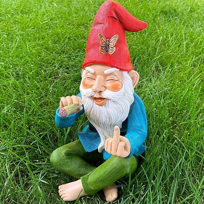 Mood Lab Garden Gnome - Relaxed Gnome - 9.6 Inch Tall Statue Lawn Garden Figurine - for Outdoor or House Decor by GreenHaven Gardens