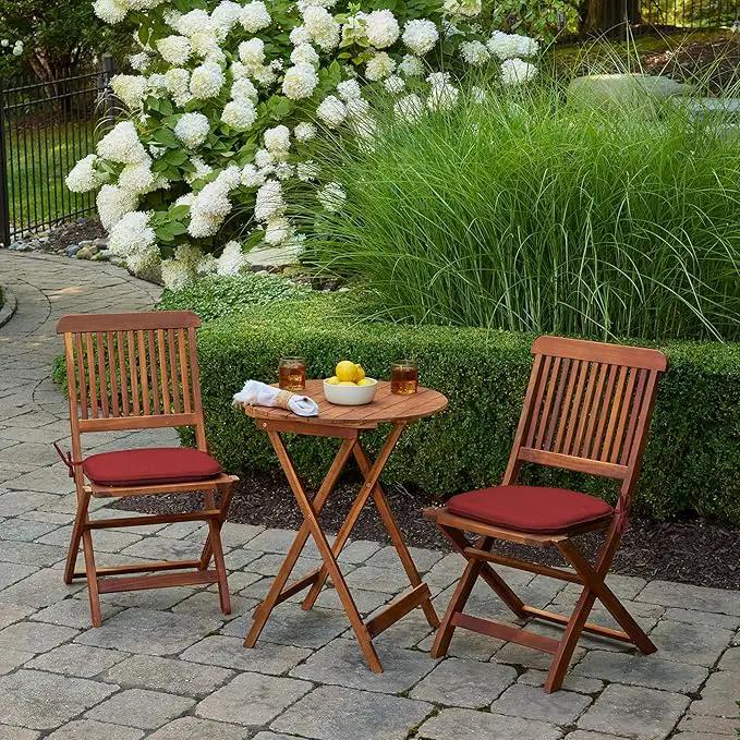 Arden Indoor/Outdoor Foam Seat Pad, 2 Pack, 17 x 16, Patio Cushion, Water Repellent, Fade Resistant, Foam Cushion Ruby Red Leala by GreenHaven Gardens