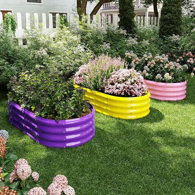 Raised Garden Bed, 4x2x1ft Raised Beds for Gardening Outdoor for Vegetables Flowers Ground Planter Box，Galvanized Raised Garden Beds