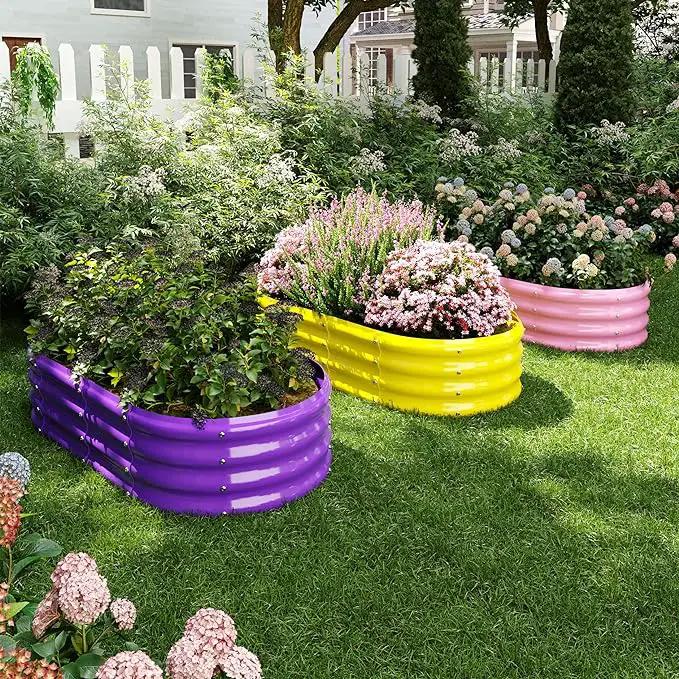 Galvanized Metal Planter Raised Garden Bed Kit for Gardening Outdoor，6x3x2ft Planter Grow Garden Box Raised Flower Bed，Long Vegetable Clearance Herb Raised Garden Beds for Container Gardening by GreenHaven Gardens
