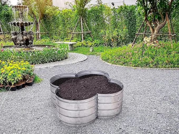 Galvanized Raised Garden Beds Outdoor // 3×3×1 ft Planter Raised Beds for Gardening, Vegetables, Flowers // Large Metal Garden Box (Silver) // Patented Tool-Free Design by GreenHaven Gardens