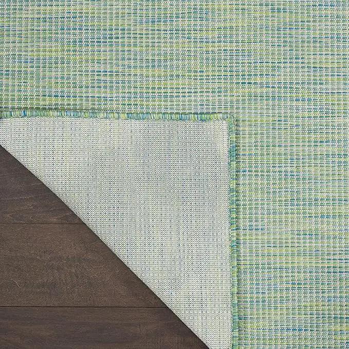 Nourison Positano Indoor/Outdoor Blue/Green 8' x Round Area Rug, Easy Cleaning, Non Shedding, Bed Room, Living Room, Dining Room, Backyard, Deck, Patio (8 Round) by GreenHaven Gardens