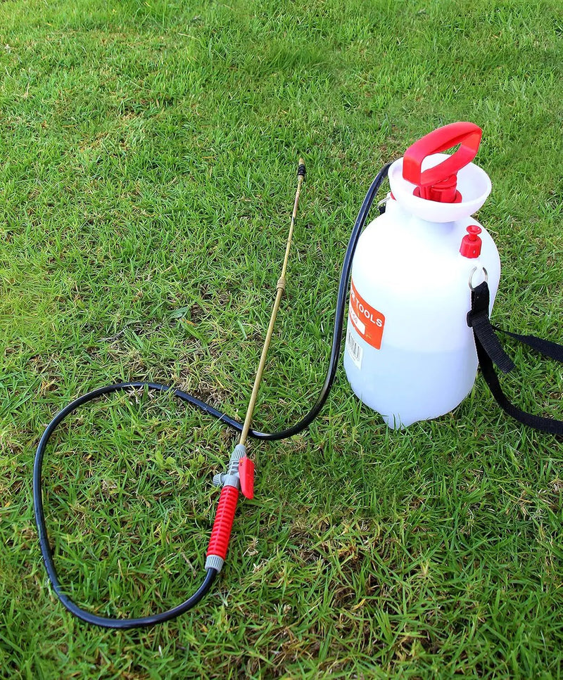 TABOR TOOLS 1.3 Gallon Lawn and Garden Pump Pressure with Pressure Relief Valve, Adjustable Shoulder Strap and Telescopic Adjustable Wand and VITON Seals. N50VA. by GreenHaven Gardens