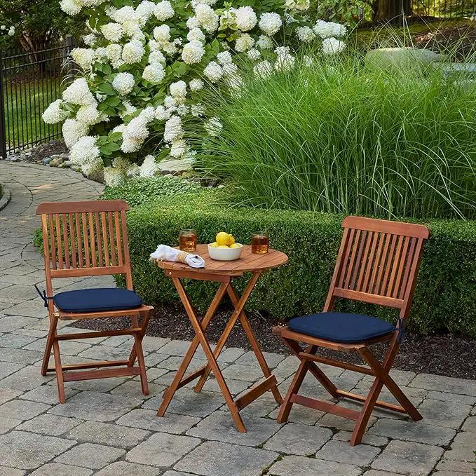Arden Indoor/Outdoor Foam Seat Pad, 2 Pack, 17 x 16, Patio Cushion, Water Repellent, Fade Resistant, Foam Cushion Sapphire Blue Leala by GreenHaven Gardens