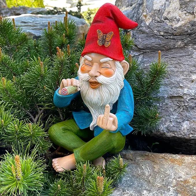 Mood Lab Garden Gnome - Relaxed Gnome - 9.6 Inch Tall Statue Lawn Garden Figurine - for Outdoor or House Decor by GreenHaven Gardens