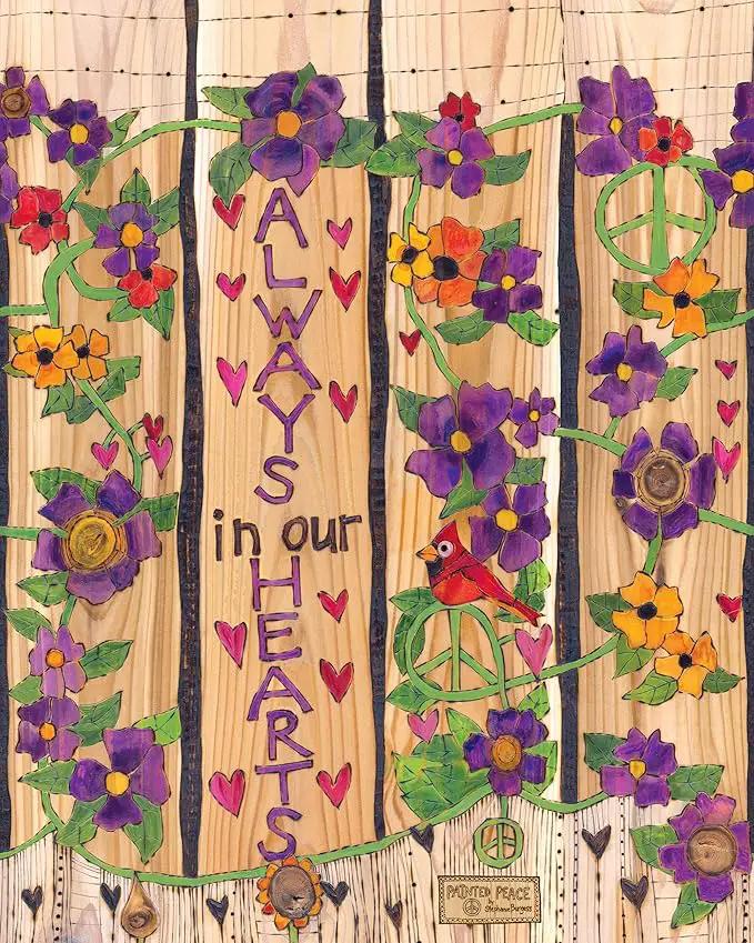 Studio M Art Pole, PVC Weather Resistant Pole with Vinyl Bowl 20 inches Tall Outdoor Decoration for Gardens, Patios, Yards, Landscaping and Birding Accessories, Always in Our Hearts by GreenHaven Gardens