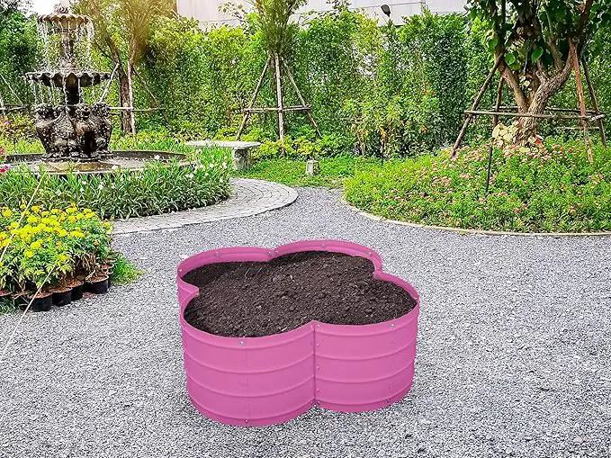 Galvanized Raised Garden Beds Outdoor // 3×3×1 ft Planter Raised Beds for Gardening, Vegetables, Flowers // Large Metal Garden Box (Pink) // Patented Tool-Free Design by GreenHaven Gardens
