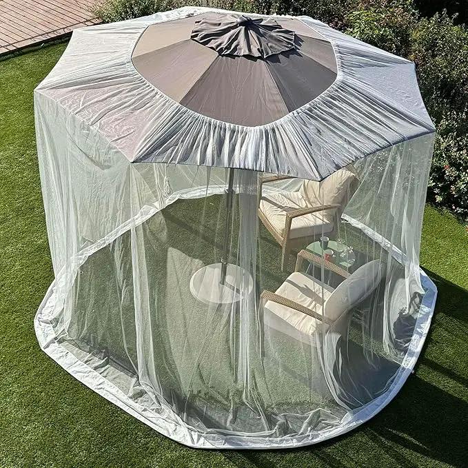 Mosquito Net for Umbrella 11 FT | Large Sizes & Fabric Designed for Outdoors | Insect House Screen Netting for Patio, Porch & Garden Terrace | Outside Canopy Bug & Fly Protection Enclosure by GreenHaven Gardens