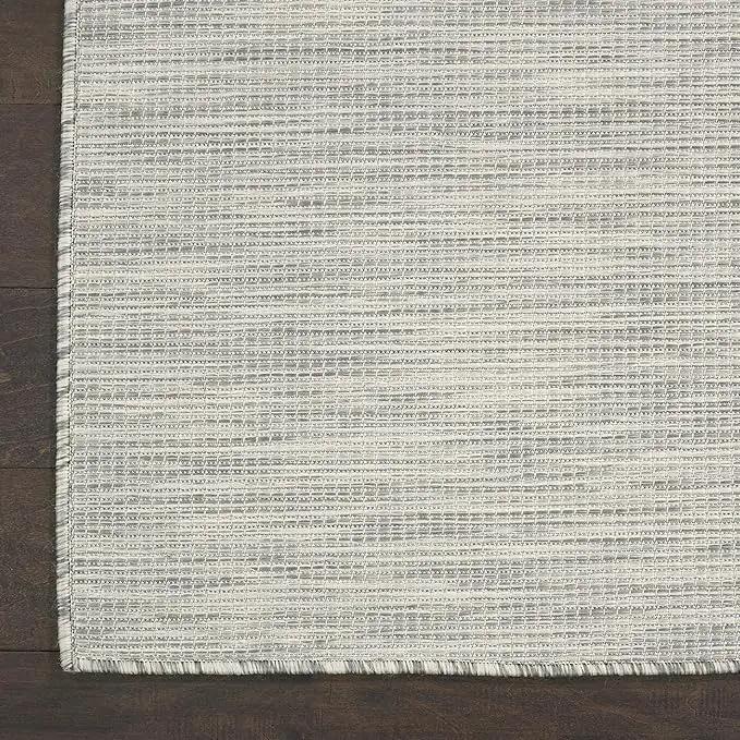 Nourison Positano Indoor/Outdoor Light Grey 2'2" x 10' Area Rug, Easy Cleaning, Non Shedding, Bed Room, Living Room, Dining Room, Backyard, Deck, Patio (2x10) by GreenHaven Gardens