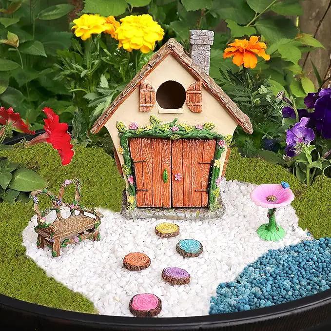 Meadow & Oak Fairy House Kit, Outdoor Fairy Garden Kit for Kids & Adults, Fairy Garden House with Doors That Open & Fairy Garden Accessories, Magical Fairy Garden Set Includes Adorable Accessories by GreenHaven Gardens