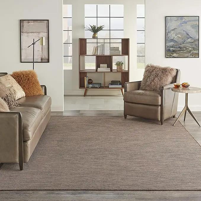 Nourison Home Positano 6' x 9' Natural Fabric Modern Area Rug (6' x 9') by GreenHaven Gardens